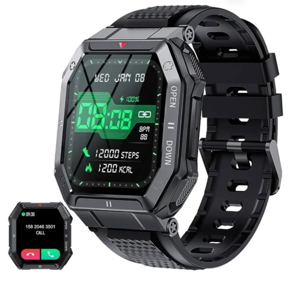 Military Smart Watch for Men with Bluetooth